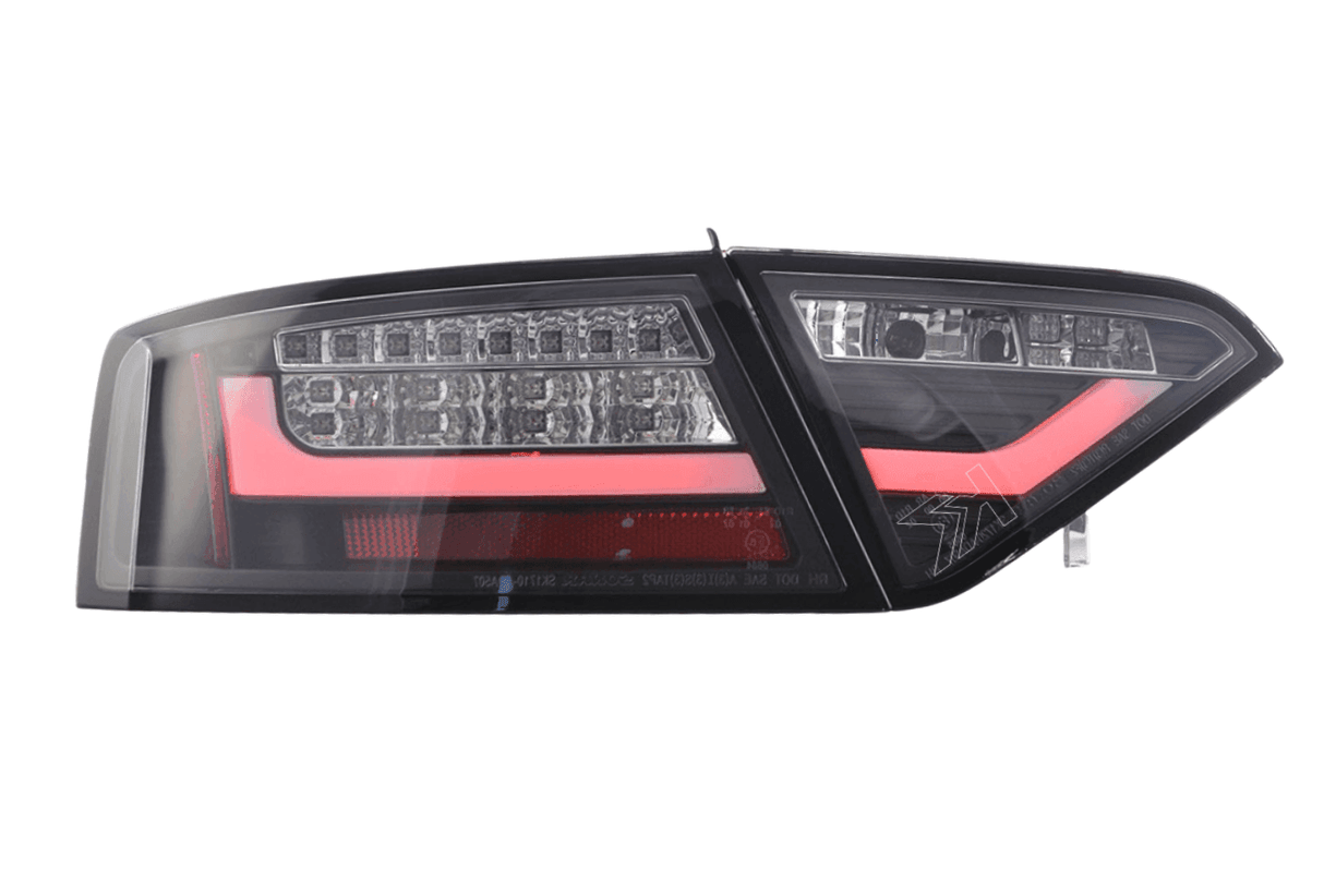 Audi A5 (B8 - 8T) Coupe Black Clear LED Bar Taillights (2007-2011)- For Halogen Models - K2 Industries