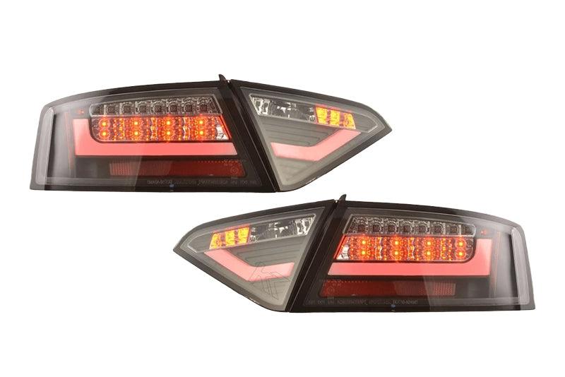Audi A5 (B8 - 8T) Coupe Black Clear LED Bar Taillights (2007-2011)- For Halogen Models - K2 Industries