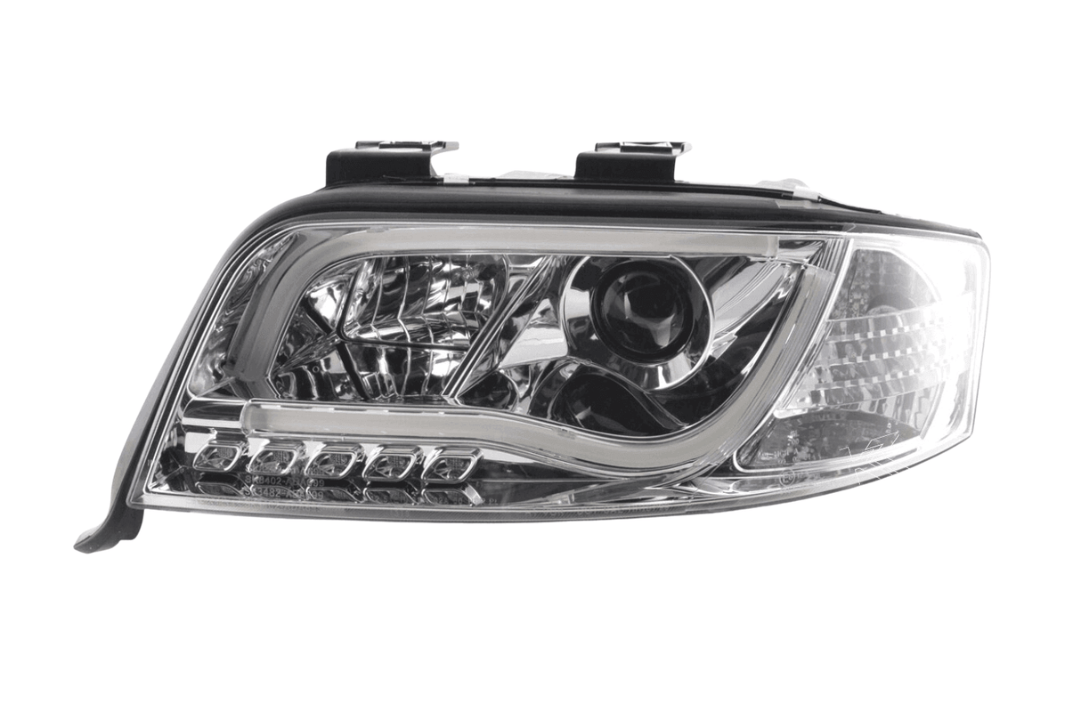 Audi A6 (C5 4B) Chrome LED Headlights with Daytime Running Lights (2001-2004) - With R87 approval - K2 Industries
