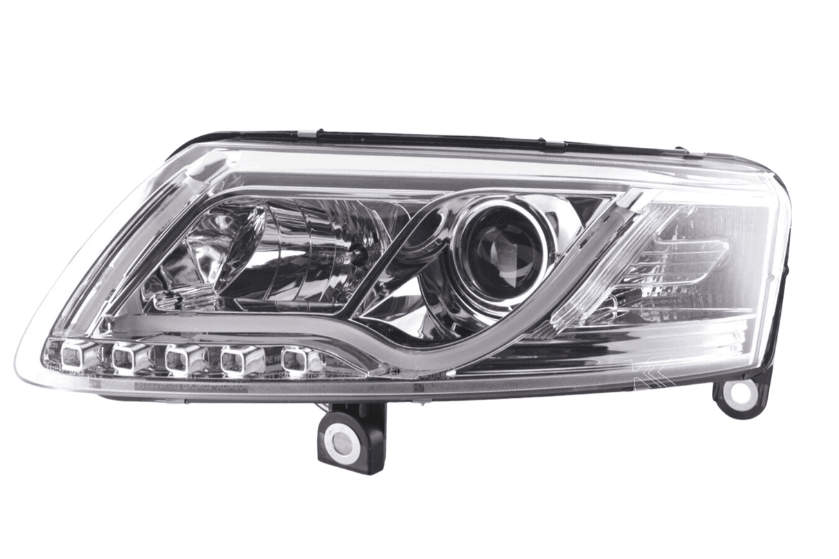Audi A6 (C6 4F) Chrome LED Headlights with Daytime Running Lights (2004-2008) - K2 Industries