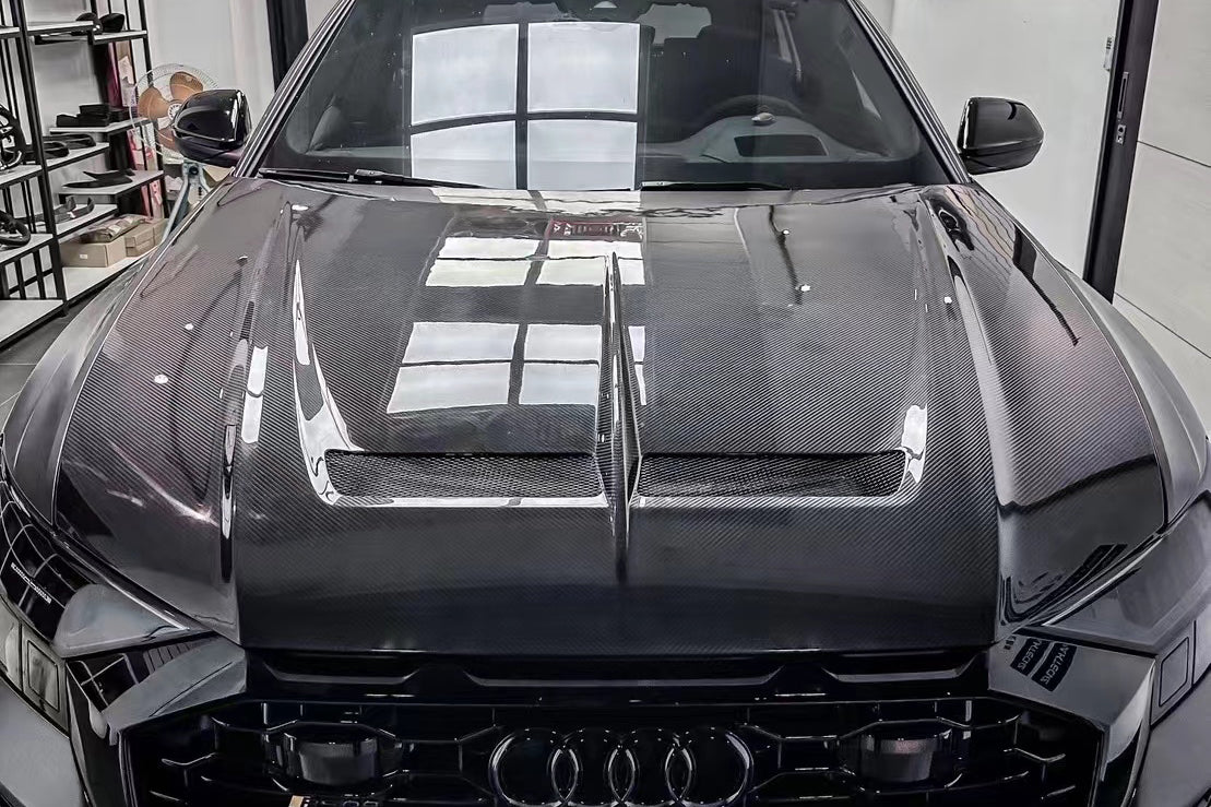 2019-2023 Audi Q8 SQ8 RSQ8 AD Style Dry Carbon Fiber Hood