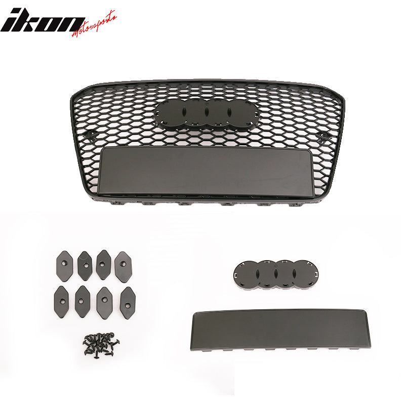 2013-2016 Audi A4 RS4 Black Front Sport Mesh Honeycomb Hood Grille