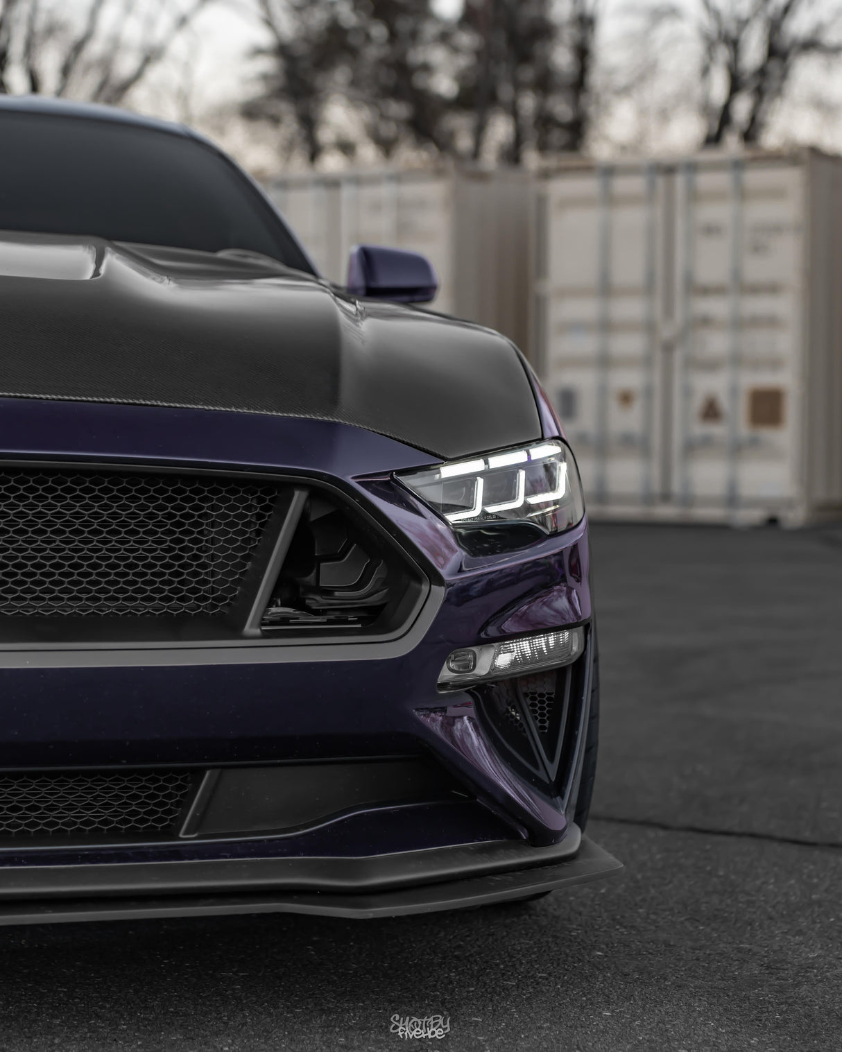 2018-2023 Ford Mustang Projector Headlights S650 Style LED Amber Sequential Turn Signals