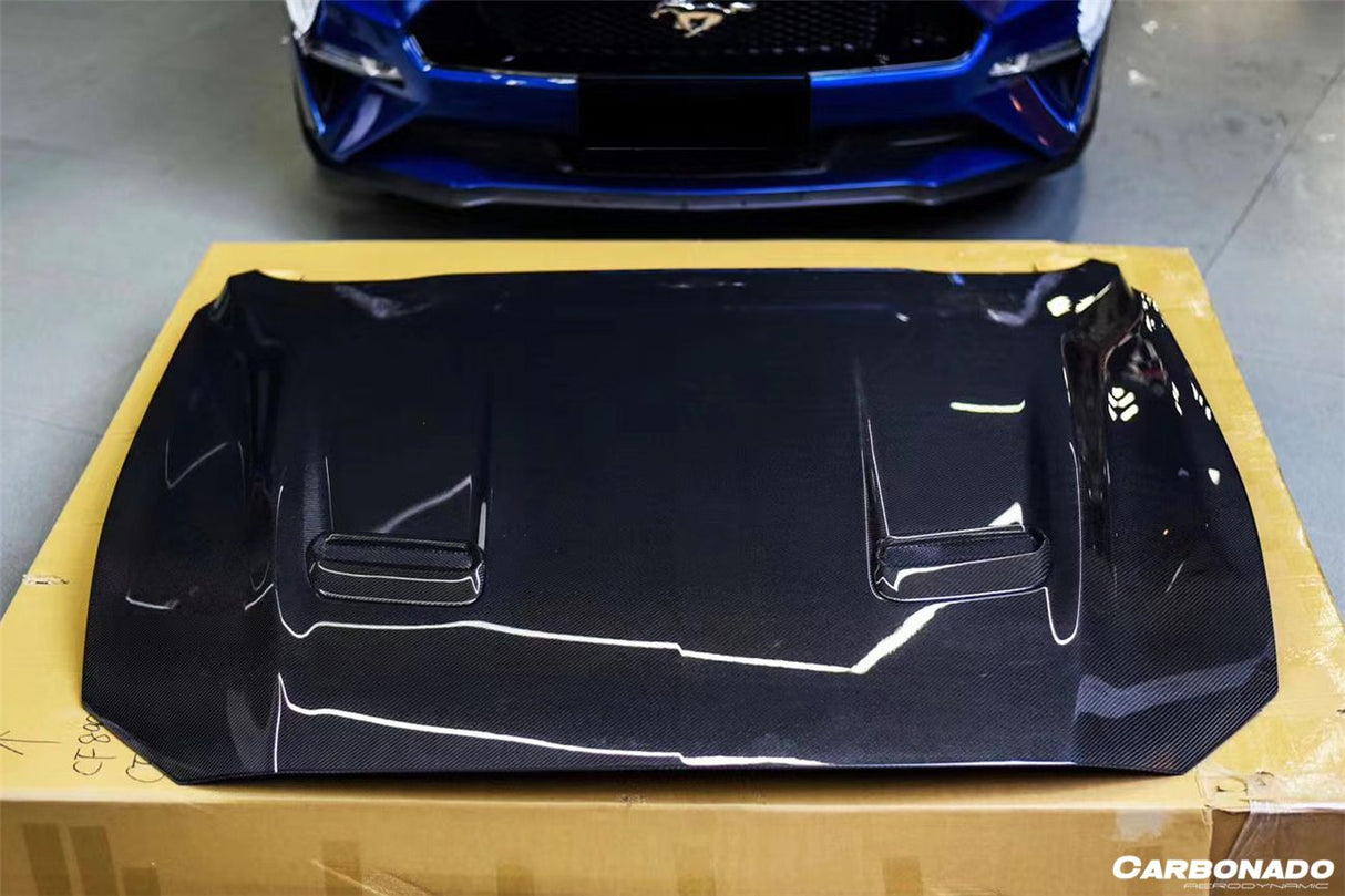 2018-2023 Ford Mustang OEM Style Carbon Fiber Hood