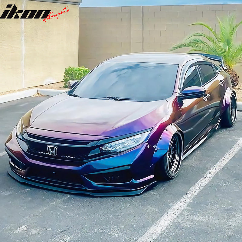 2016-2021 Honda Civic RB Unpainted Rear Wide Body Fender Flares 2PC PU