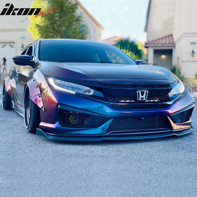 2016-2021 Honda Civic RB Unpainted Rear Wide Body Fender Flares 2PC PU