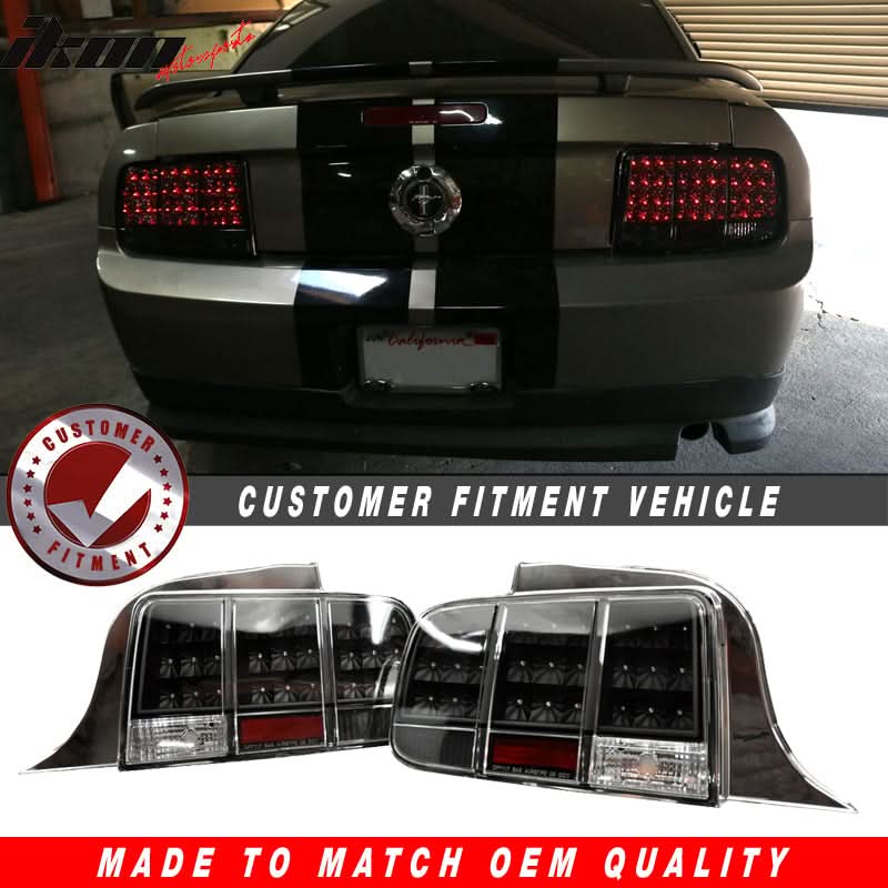 2005-2009Â Ford Mustang 3C Black LED Tail Lights Sequential Turn Signal