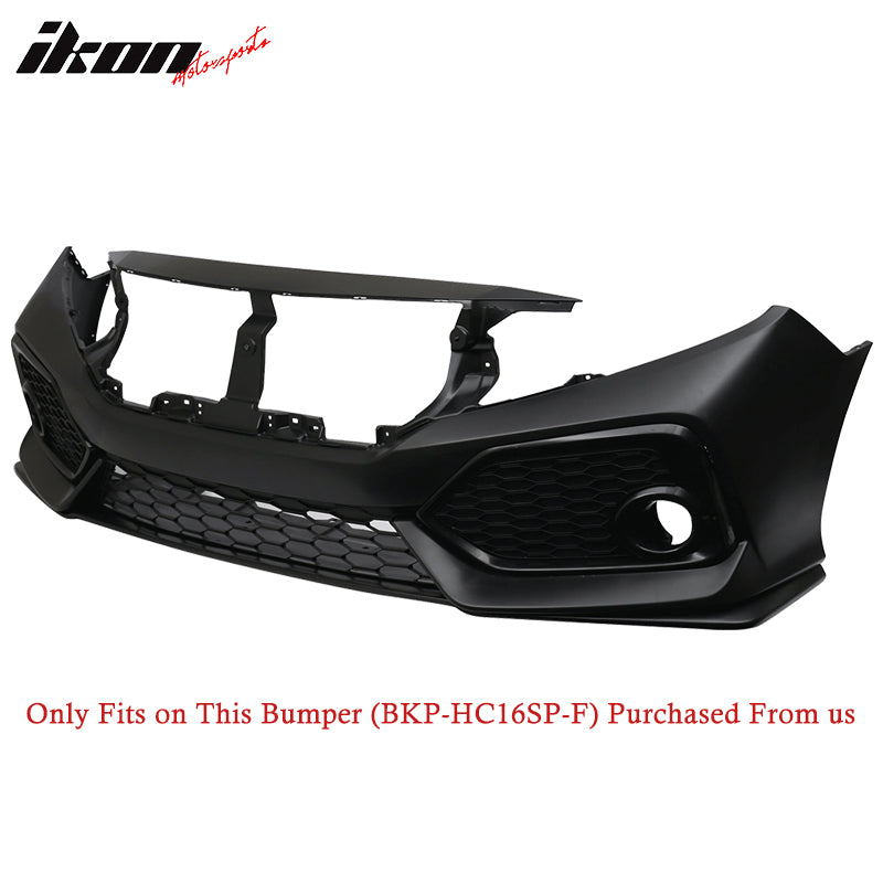 2016-2021 Honda Civic Si OE Style Unpainted Black Front Bumper Lip PP