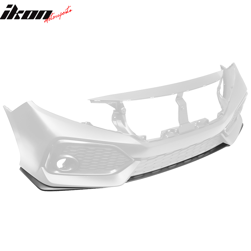 2016-2021 Honda Civic Si OE Style Unpainted Black Front Bumper Lip PP