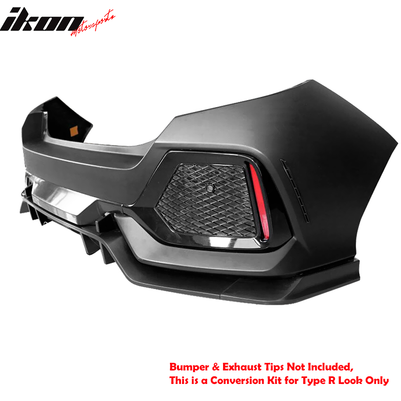 2017-2021 Honda Civic HB TypeR Style Primer Front Bumper Conversion PP