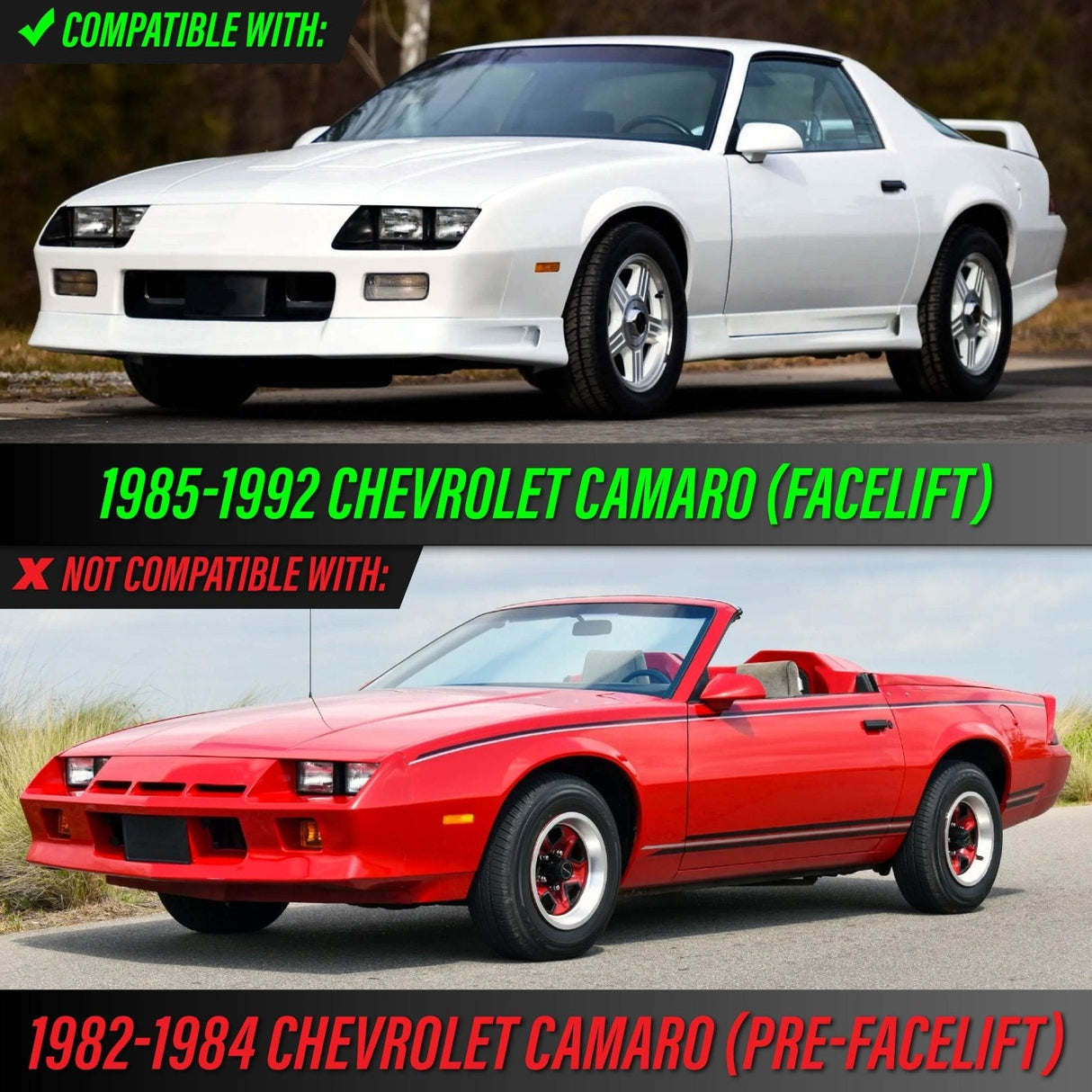 1985-1992 Chevrolet Camaro Crystal Smoke Bumper Lights