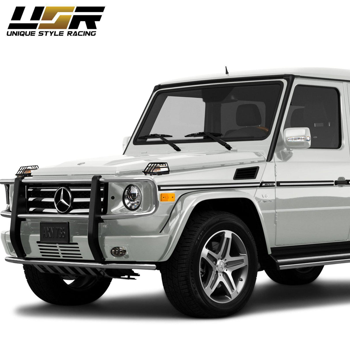 1986-2018 Mercedes G-Class Black Metal Turn Signal Guards