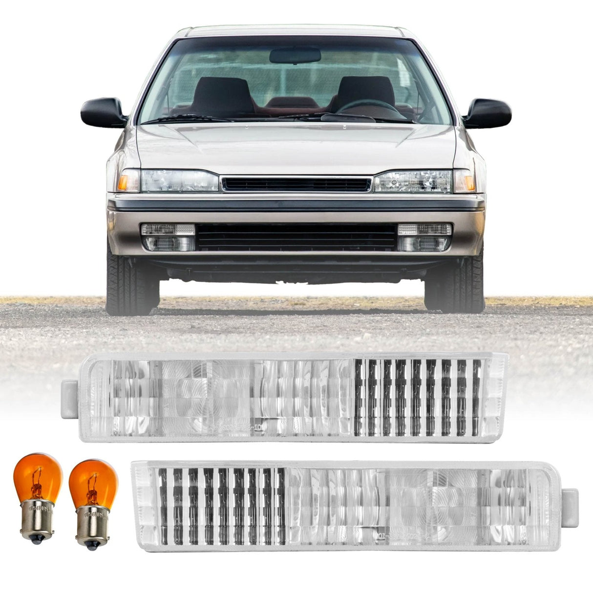 1990-1991 Honda Accord Euro Look Clear Bumper Lights