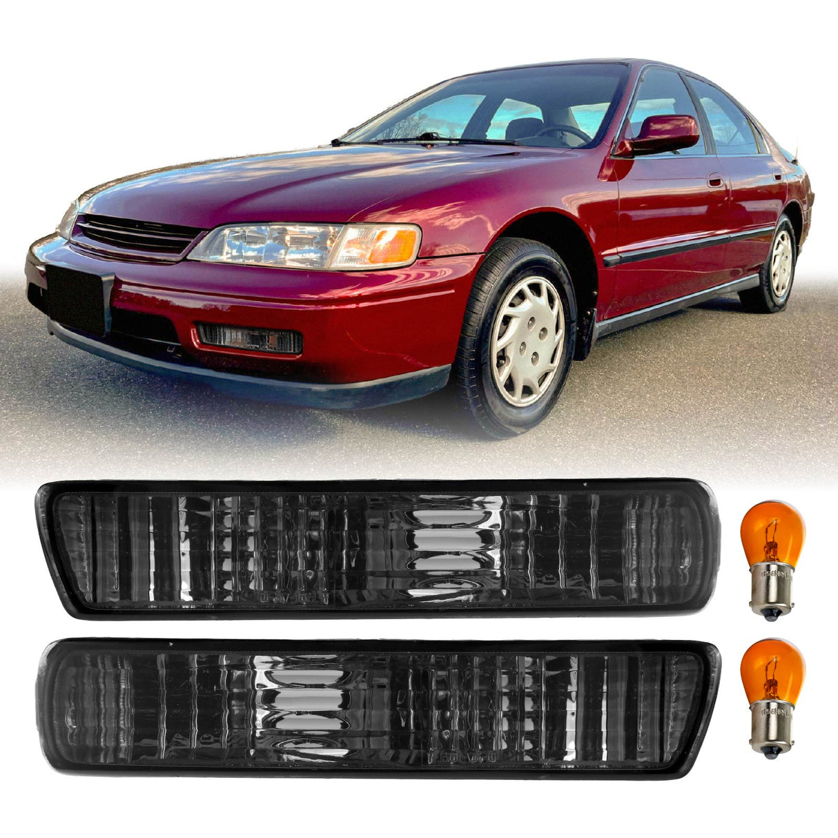 1994-1995 Honda Accord Depo Style Amber Bumper Lights