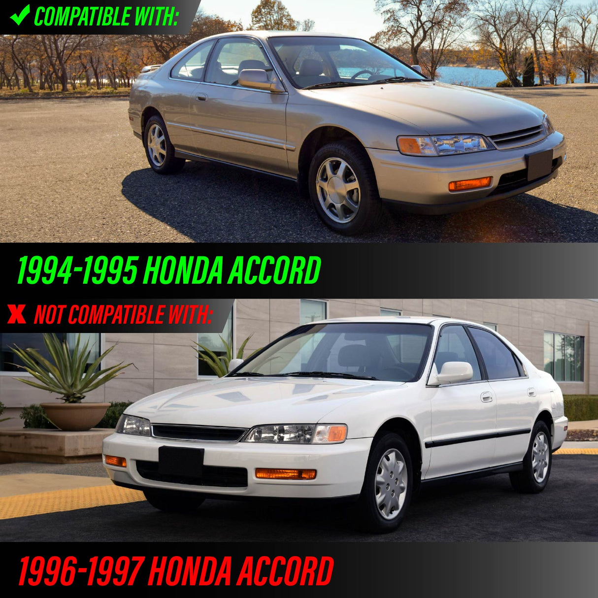 1994-1995 Honda Accord Depo Style Amber Bumper Lights