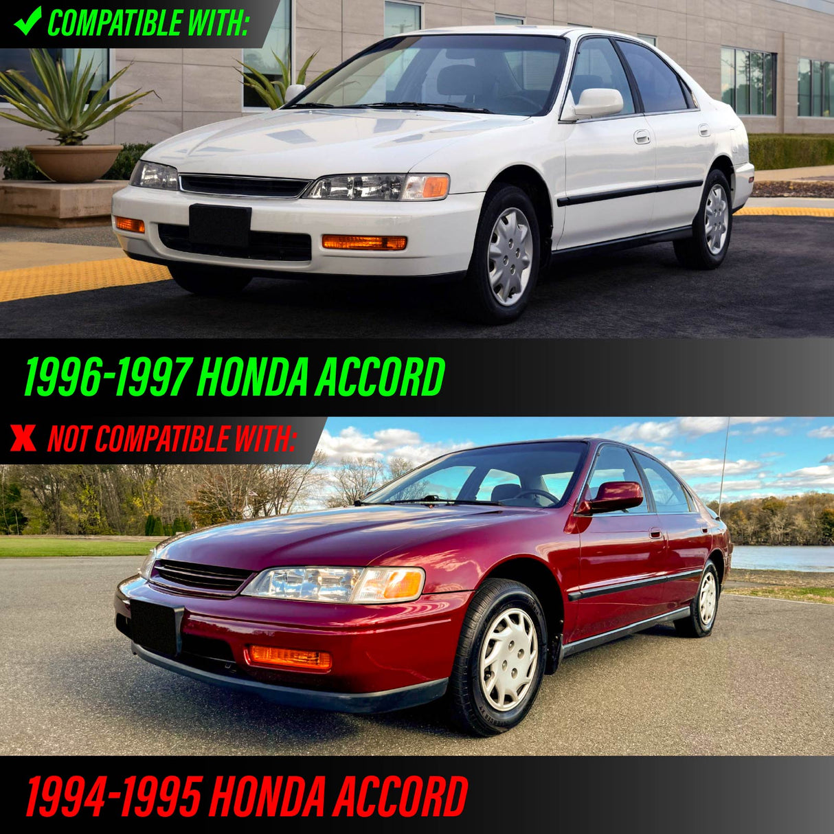 1996-1997 Honda Accord Euro Look Smoke Bumper Lights