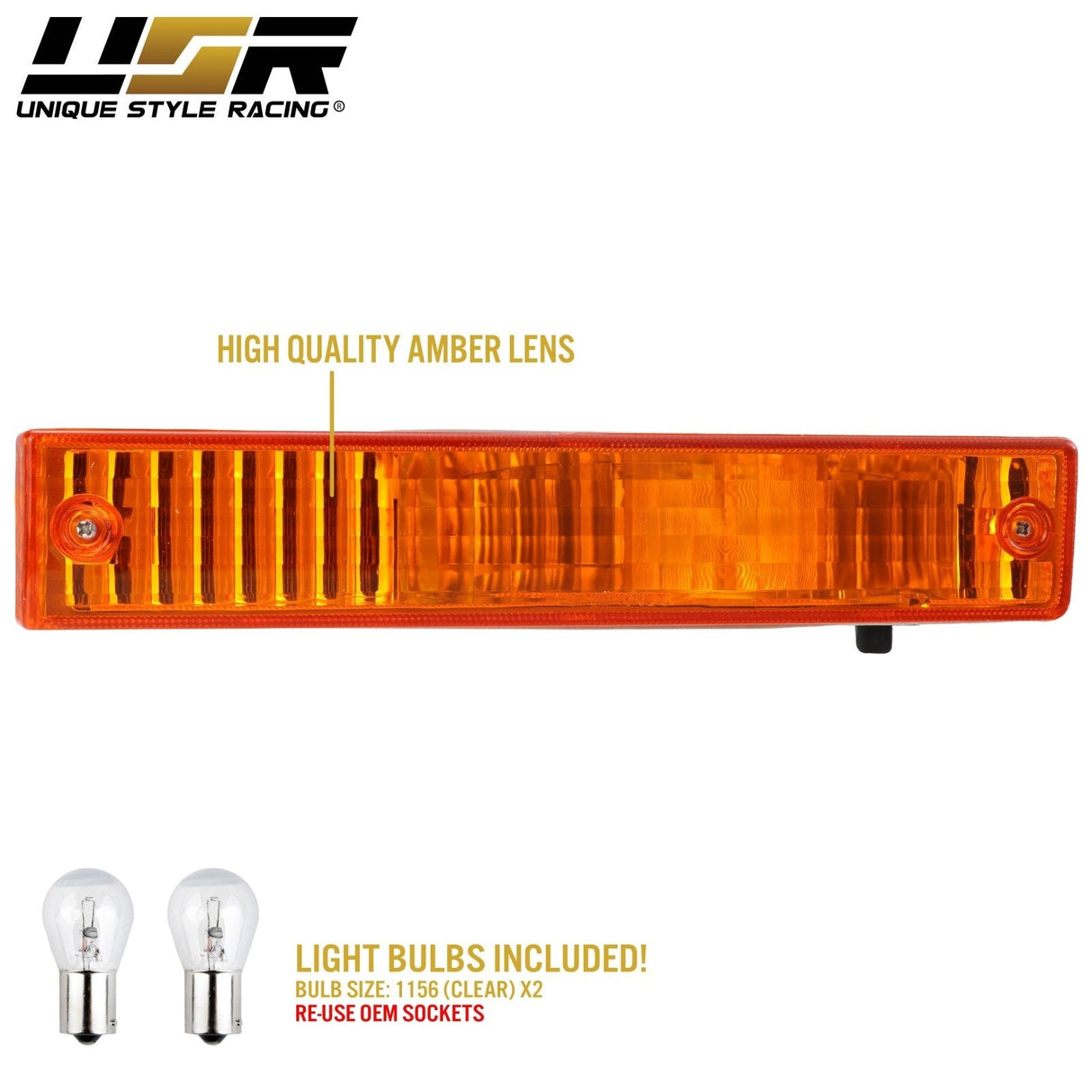 1990-1991 Honda Civic 3d/4d Amber Bumper Lights