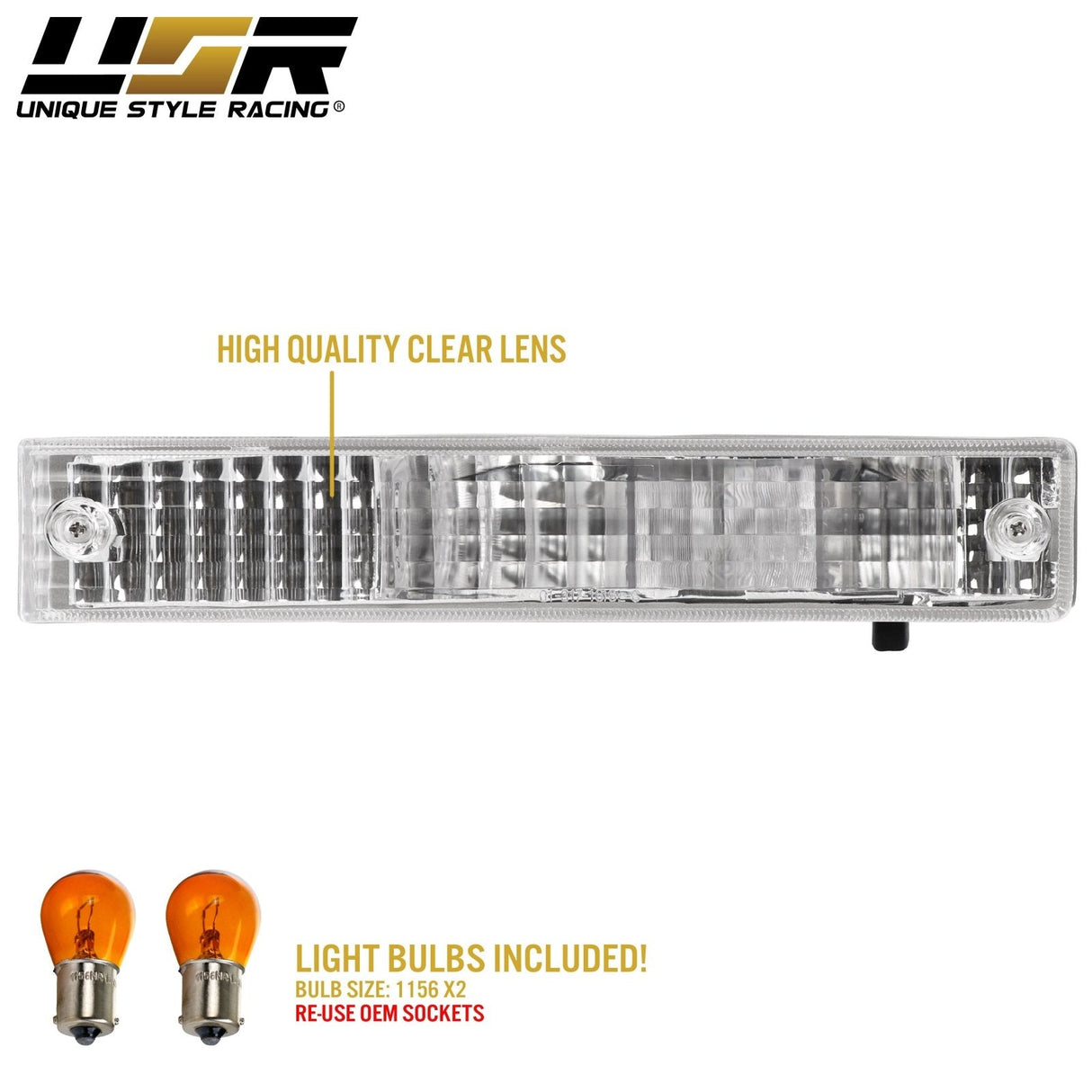 1990-1991 Honda Civic 3d/4d Amber Bumper Lights