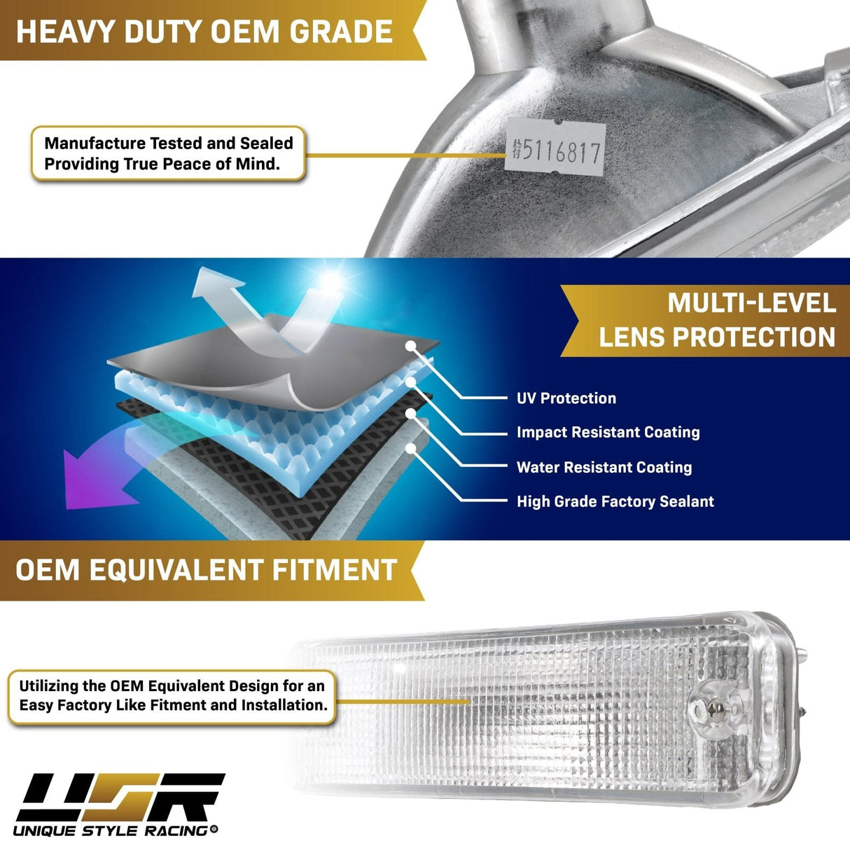1988-1989 Honda CRX / Civic Amber Bumper Lights