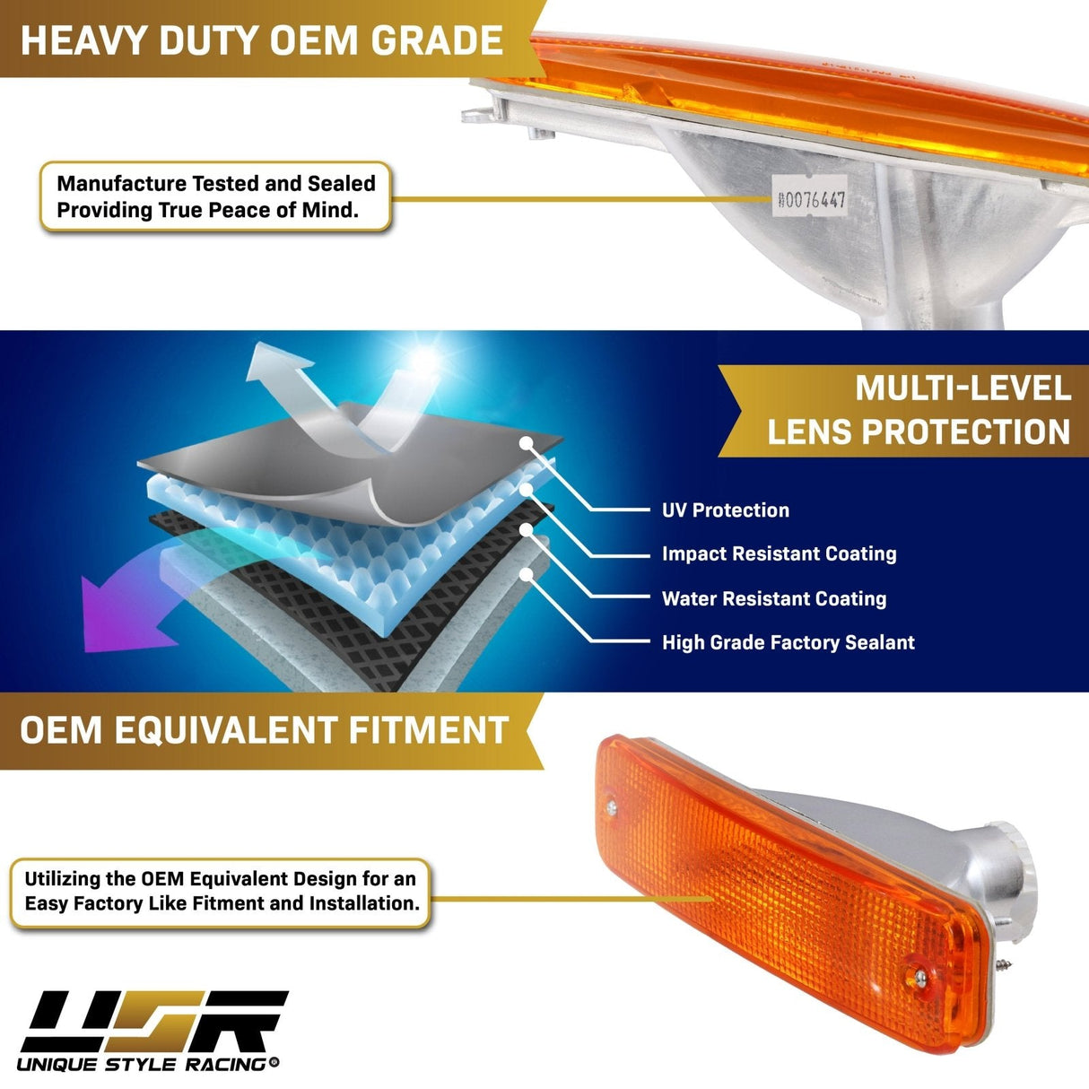 1988-1989 Honda CRX / Civic Amber Bumper Lights