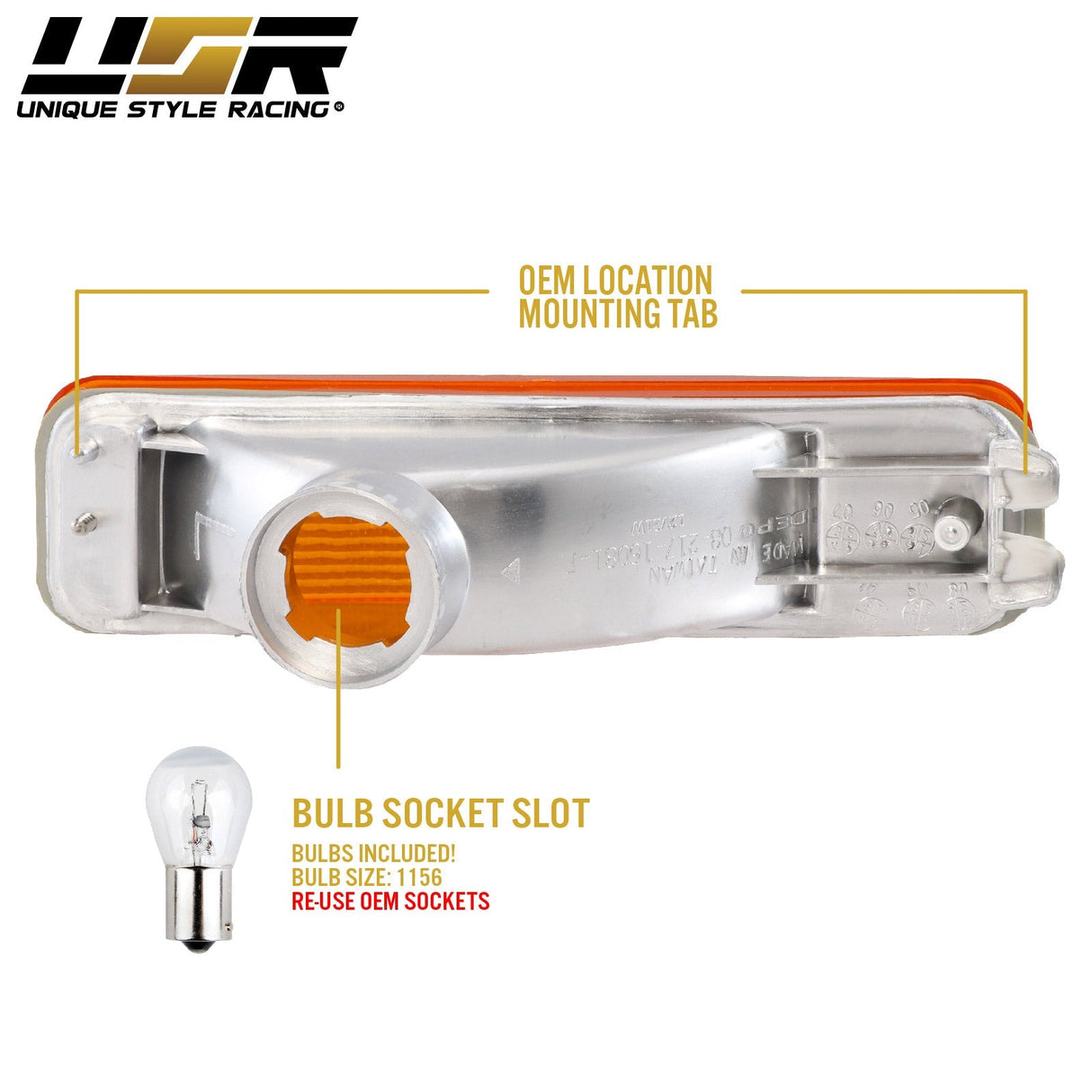 1988-1989 Honda CRX / Civic Amber Bumper Lights