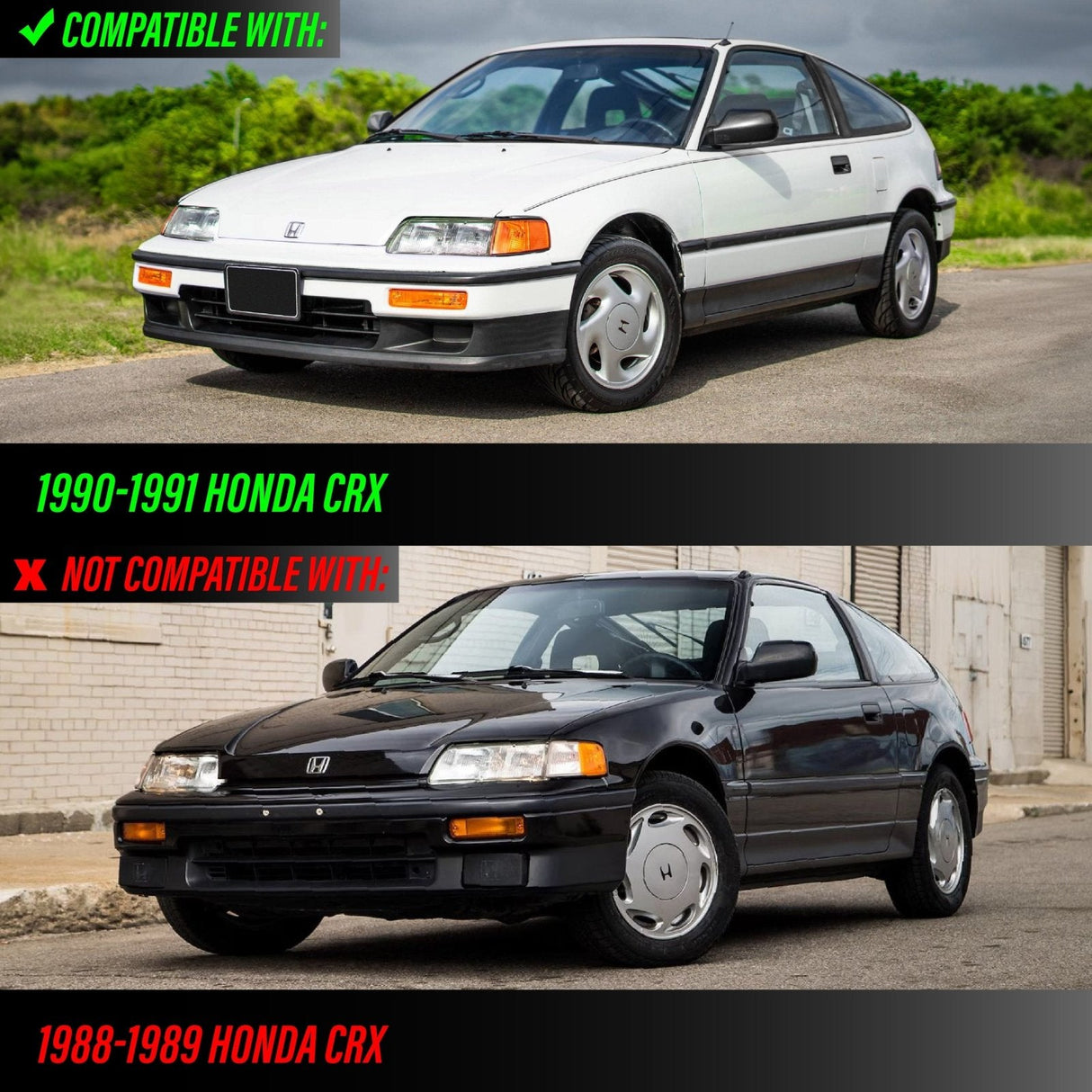 1990-1991 Honda Crx Depo Crystal 脢Amber Bumper Lights