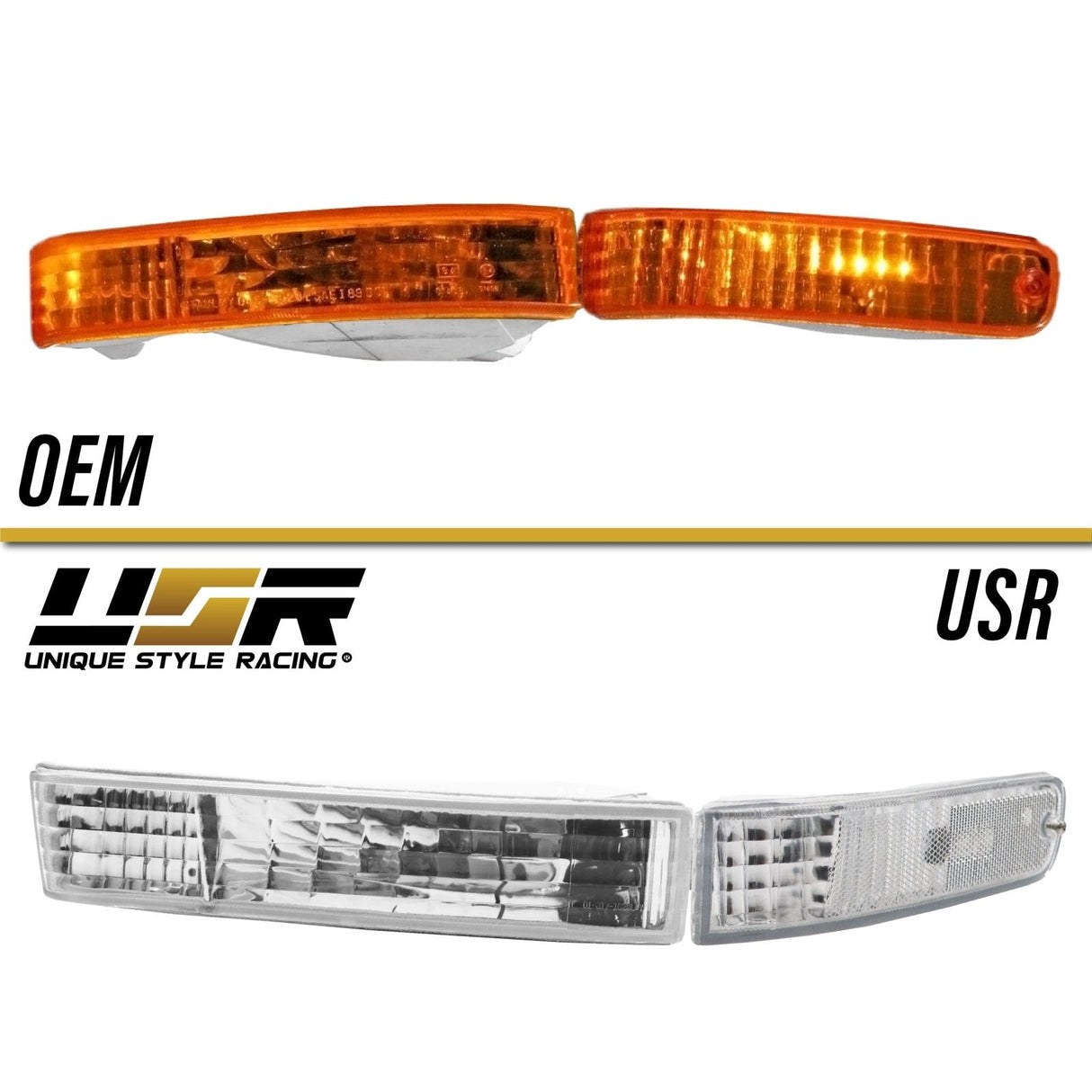 1992-1996 Honda Prelude Depo Smoke Bumper Lights