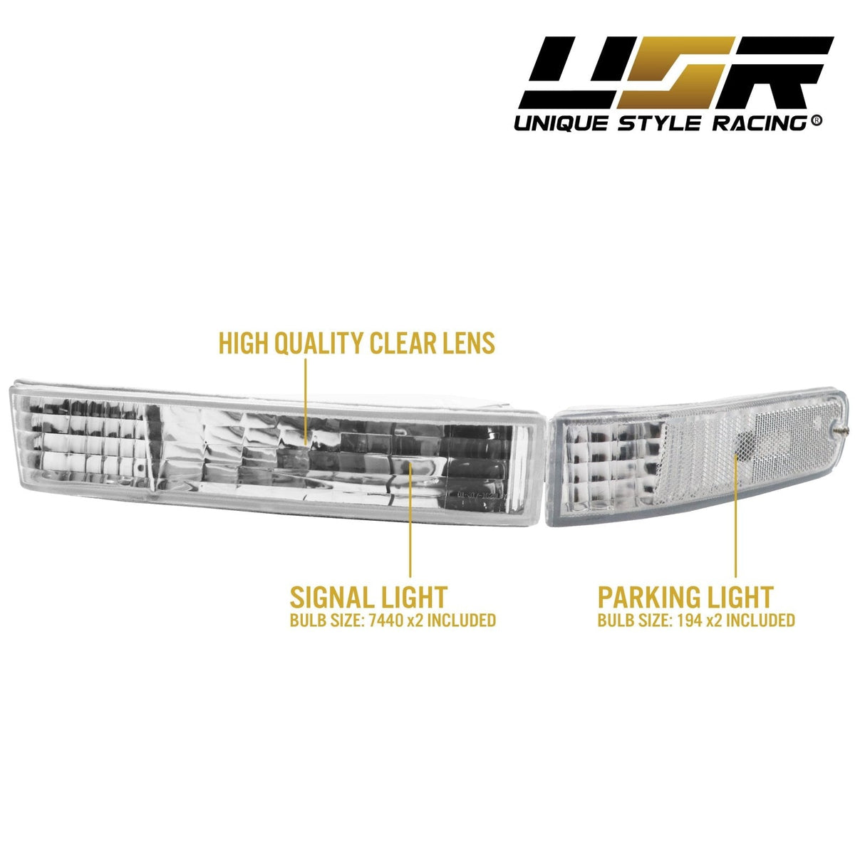 1992-1996 Honda Prelude Depo Smoke Bumper Lights