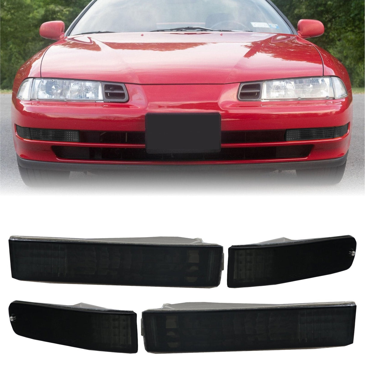 1992-1996 Honda Prelude Depo Smoke Bumper Lights