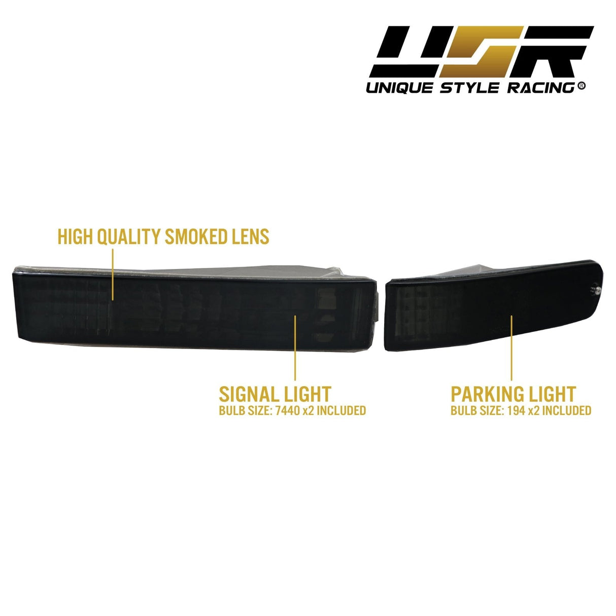1992-1996 Honda Prelude Depo Smoke Bumper Lights
