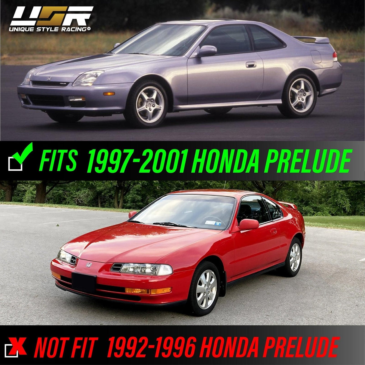 1997-2001 Honda Prelude Smoke Bumper Lights