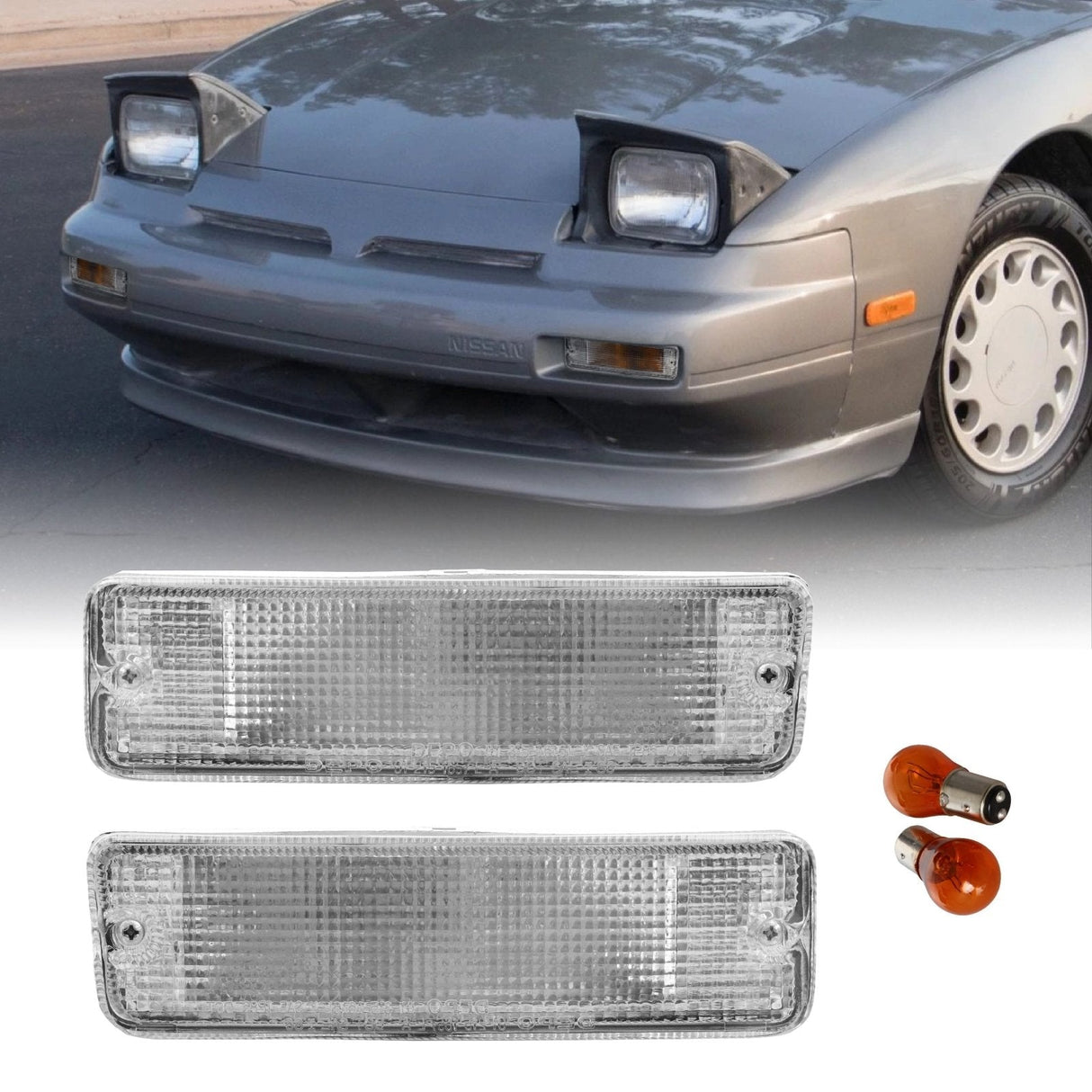 1989-1990 Nissan 240sx Clear Bumper Signal Lights