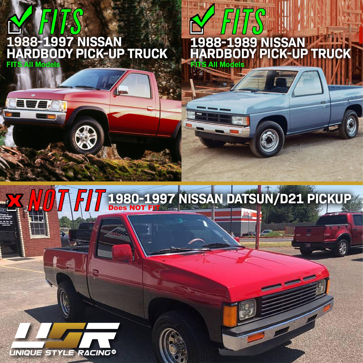 1988-1997 Nissan Pickup Truck / 87-90 Sentra Clear Bumper Lights
