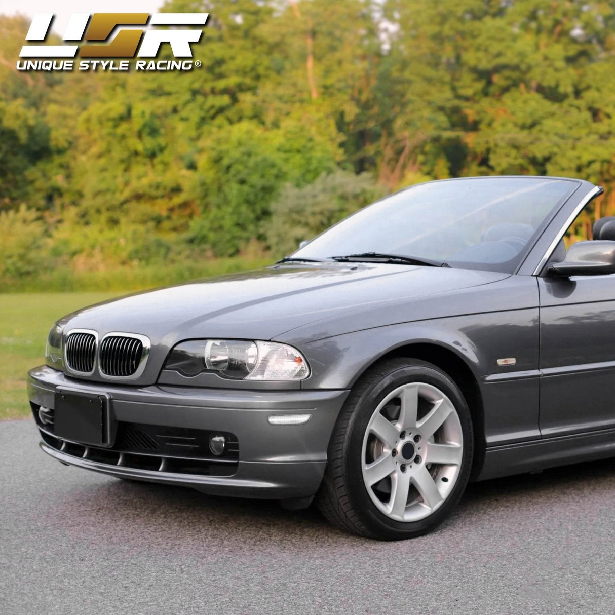 2000-2003 BMW E46 2D/Cabrio Smoke Front White LED Bumper Reflector