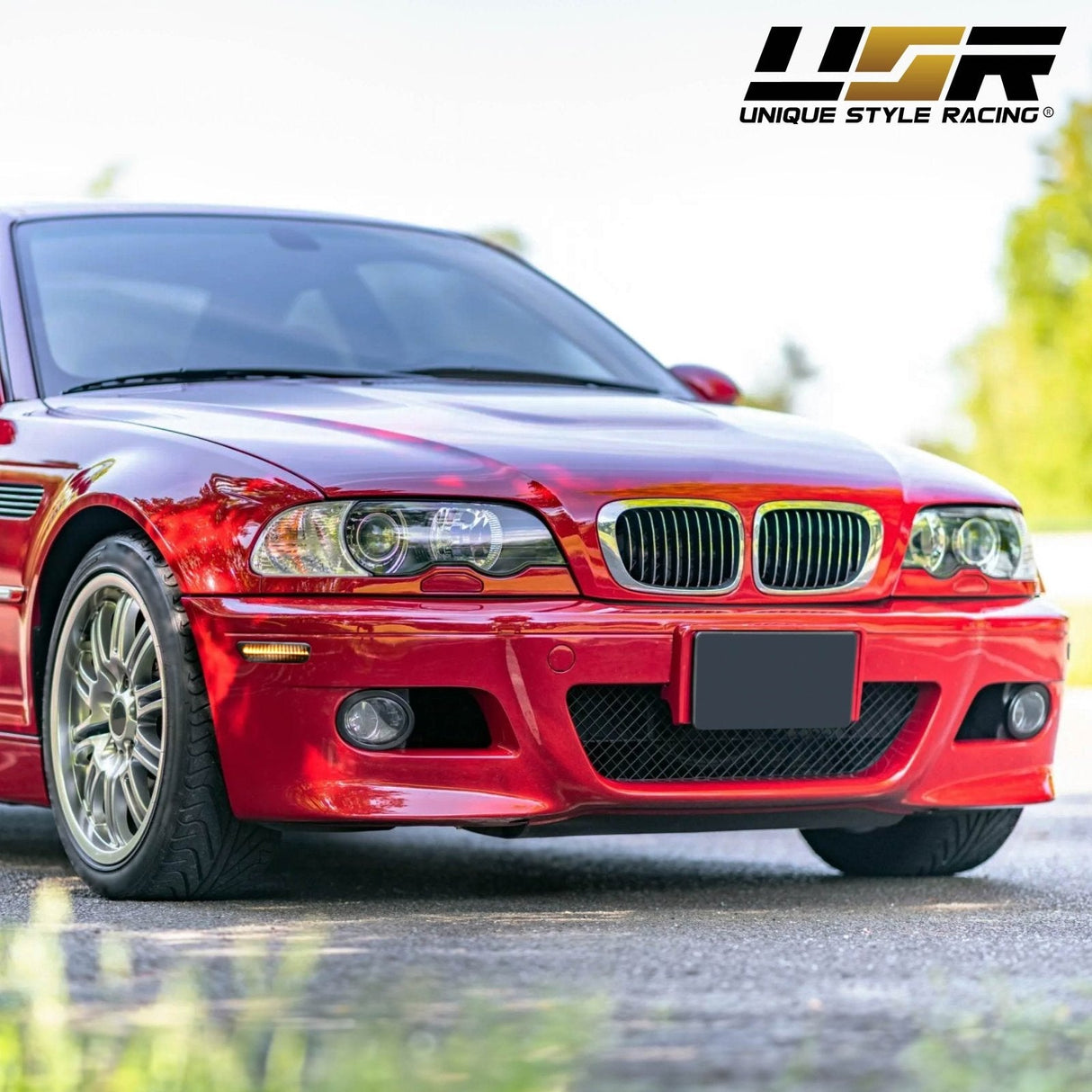 2000-2003 BMW E46 2D/Cabrio Smoke Front White LED Bumper Reflector