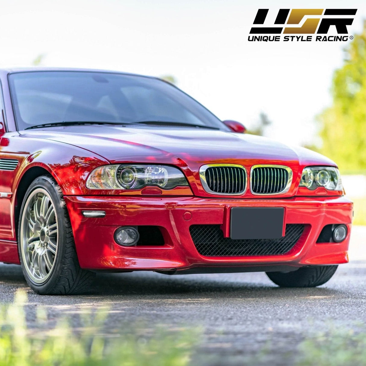 2000-2003 BMW E46 2D/Cabrio Smoke Front White LED Bumper Reflector