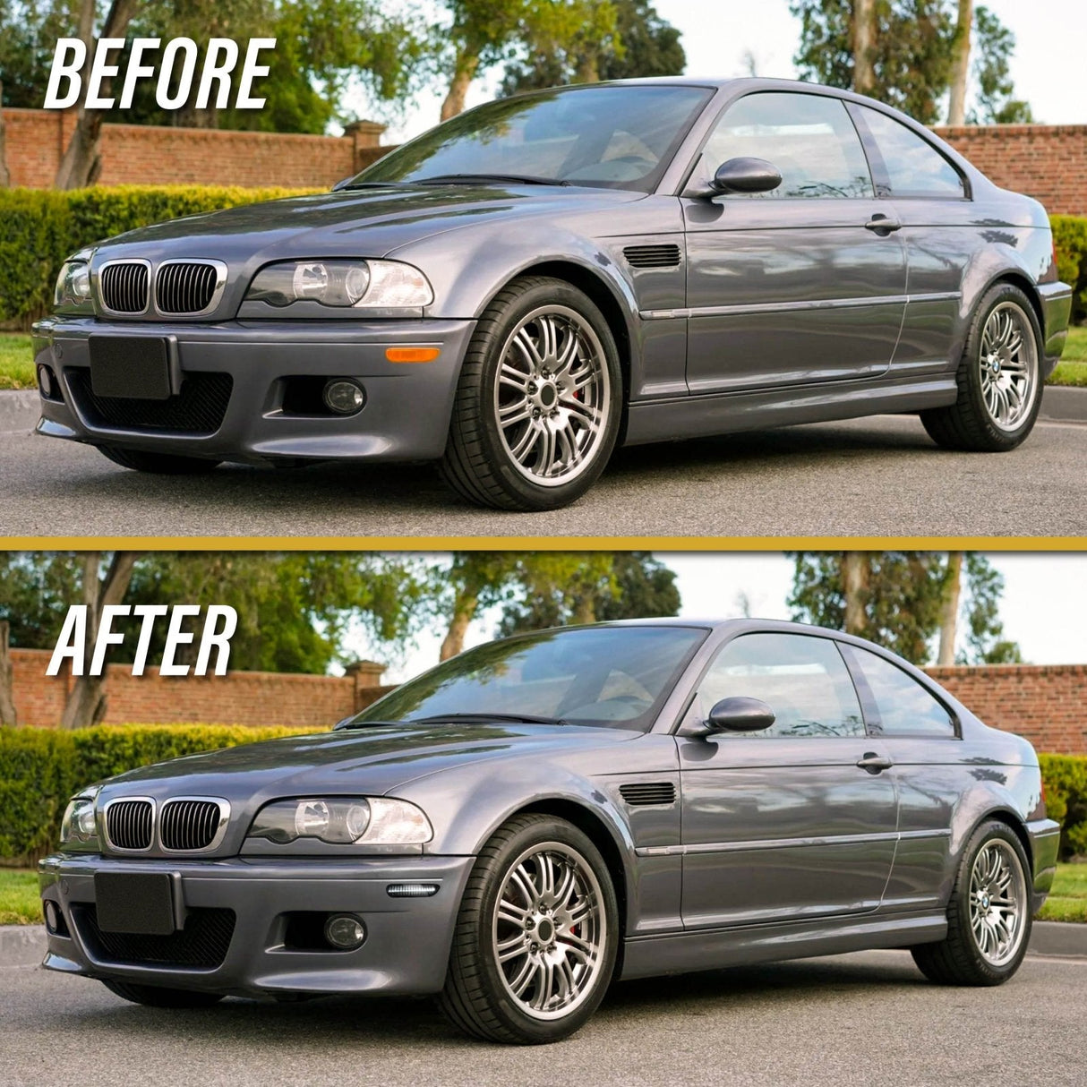 2000-2003 BMW E46 2D/Cabrio Smoke Front White LED Bumper Reflector