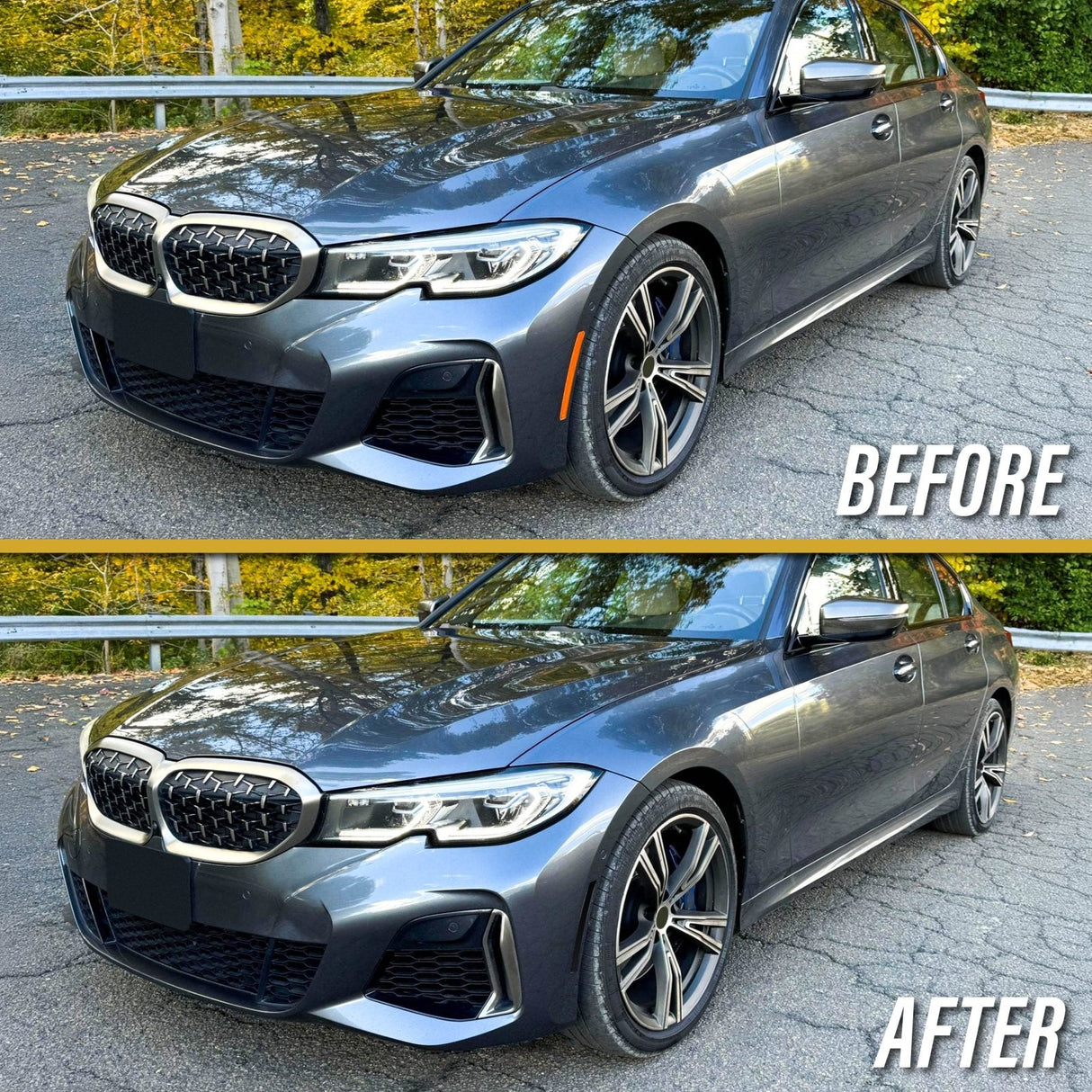 2019-2021 BMW G20 3 Series Smoke Front Bumper Reflector Set