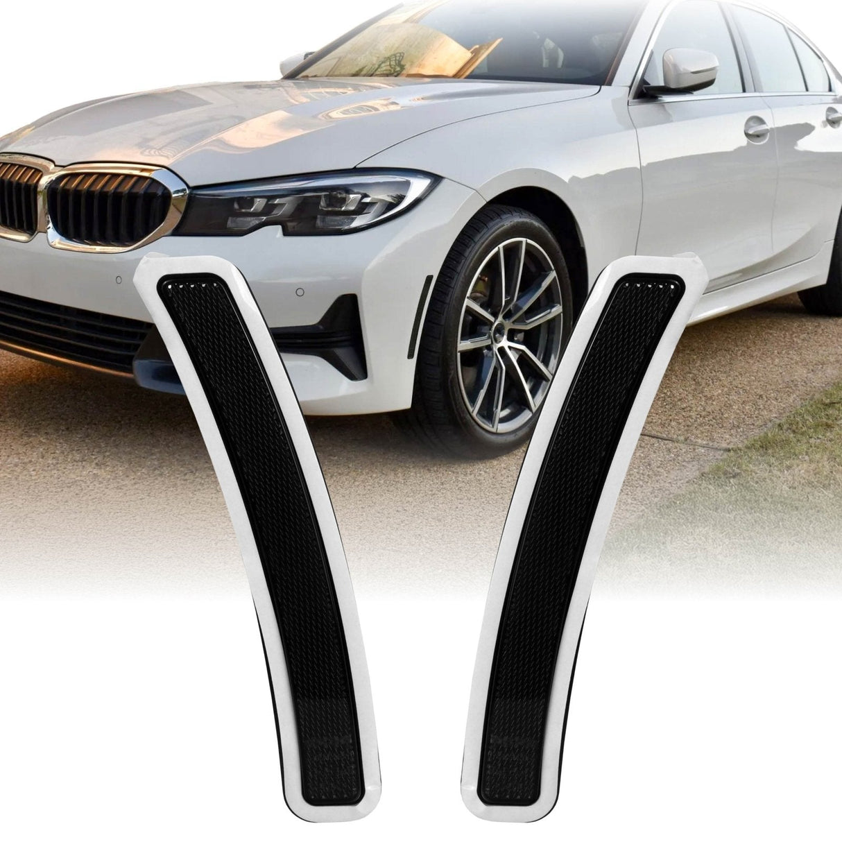 2019-2021 BMW G20 3 Series Smoke Front Bumper Reflector Set