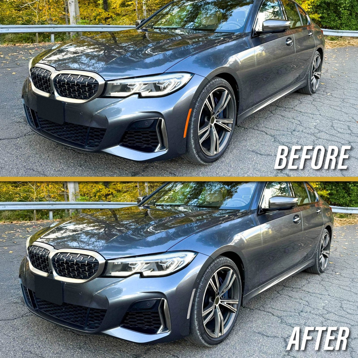 2019-2021 BMW G20 3 Series Smoke Front Bumper Reflector Set