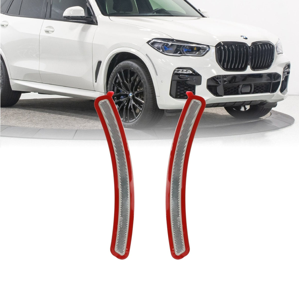 2019-2021 BMW X5 G05 Clear Front Bumper Reflector Set