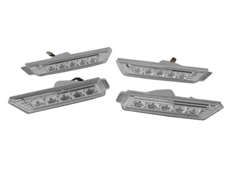 2010+ Chevy Camaro Clear Led Amber Front / Red Rear Bumper Side Marker Lights