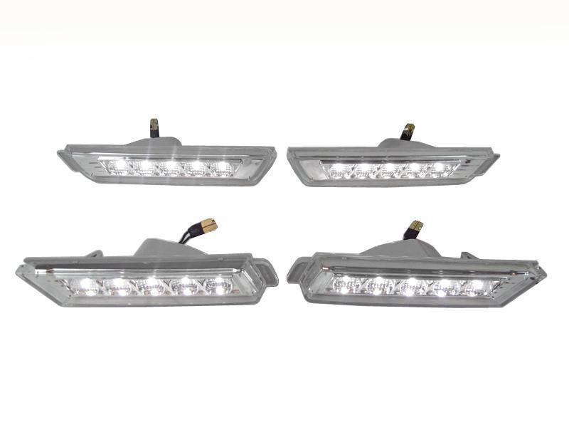 2010+ Chevy Camaro Smoke Led Amber Front / Red Rear Bumper Side Marker Lights