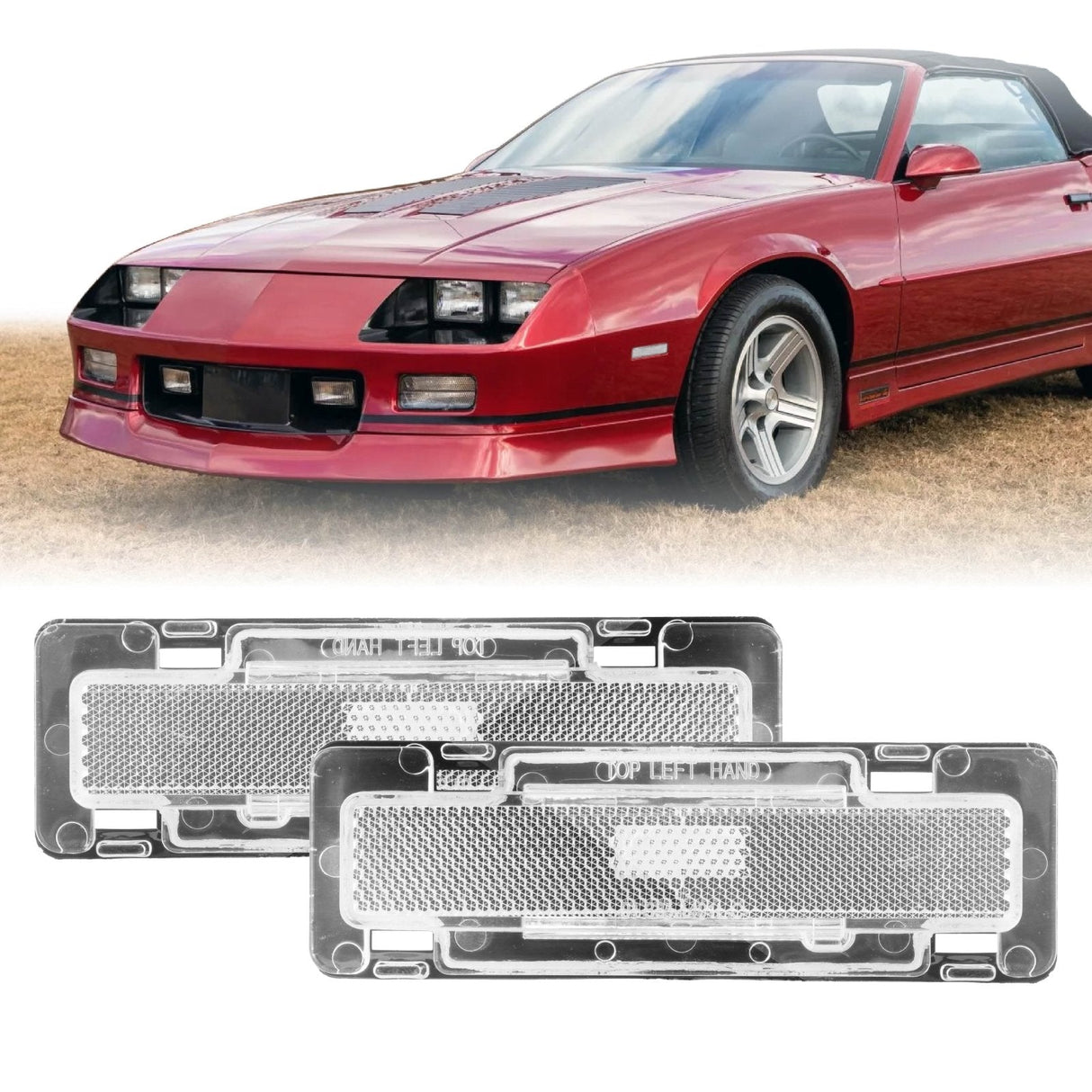 1985-1992 Chevy Camaro Front Clear Bumper Side Marker Lights