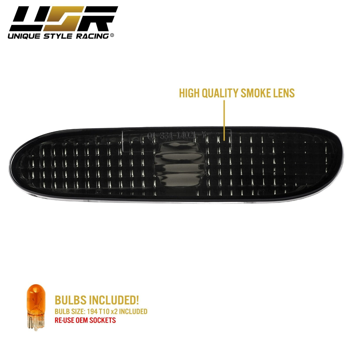 2000-05 Dodge Neon Crystal Smoke Front Bumper Side Marker Lights