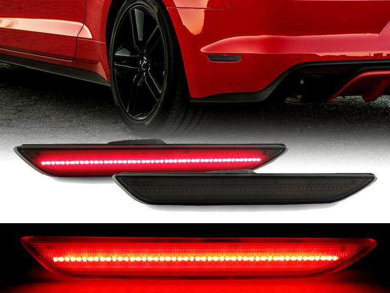 2015-2017 Ford Mustang Smoke Red Led Rear Bumper Side Marker Light