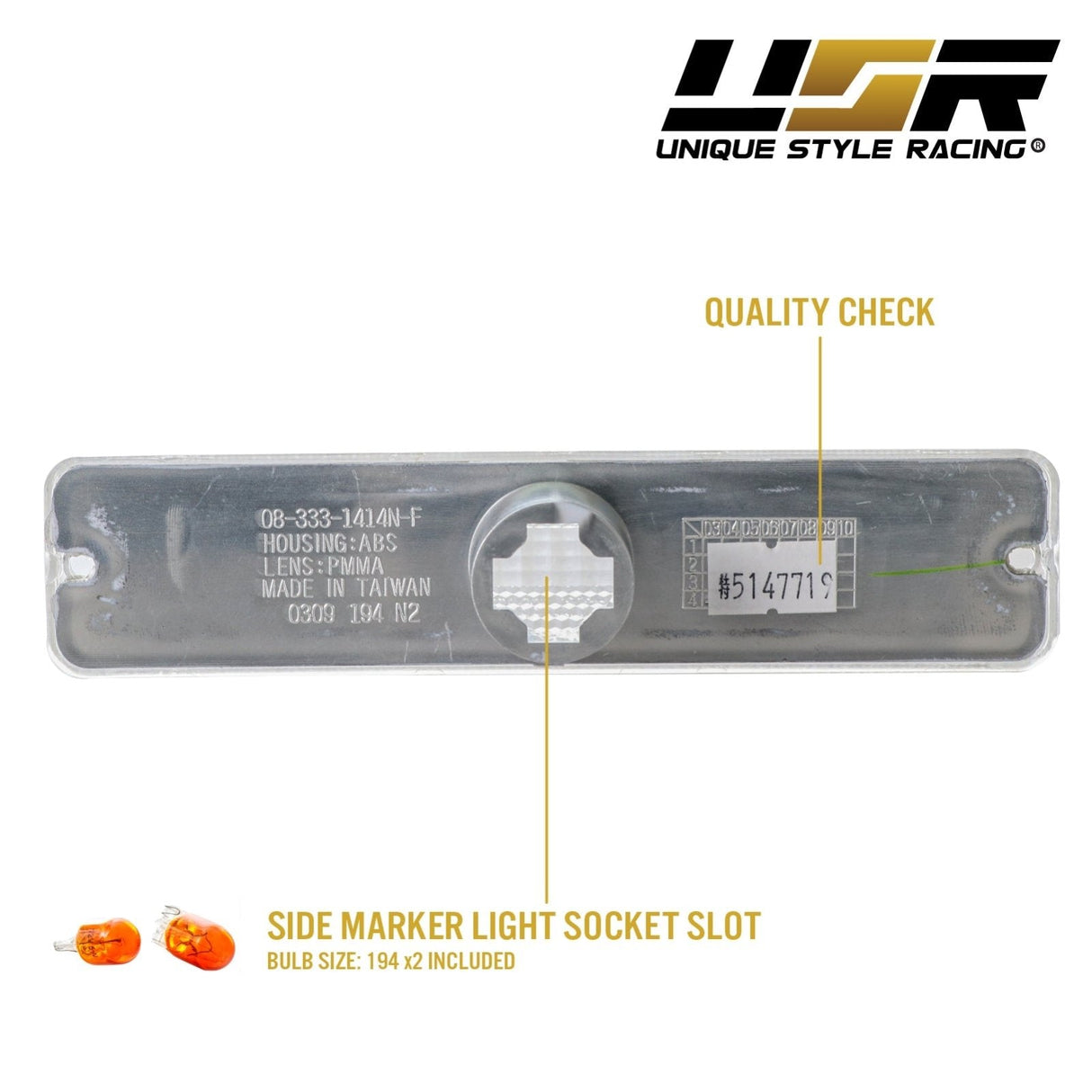 1987-1995 Jeep Wrangler Smoke Side Marker Lights