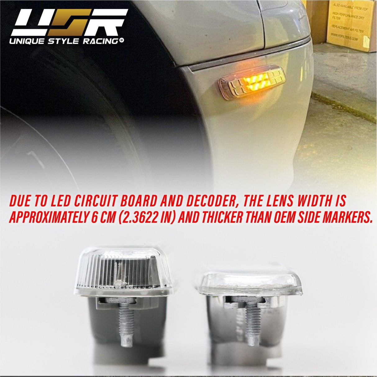 2000-2005 Lexus IS300/GS300/GS400/GS430 Crystal Smoke White LED Side Markers