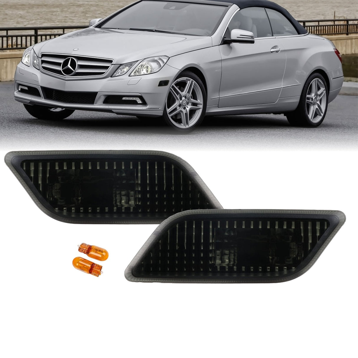 2010-2013 Mercedes C207 E-Class Crystal Smoke Front Bumper Light