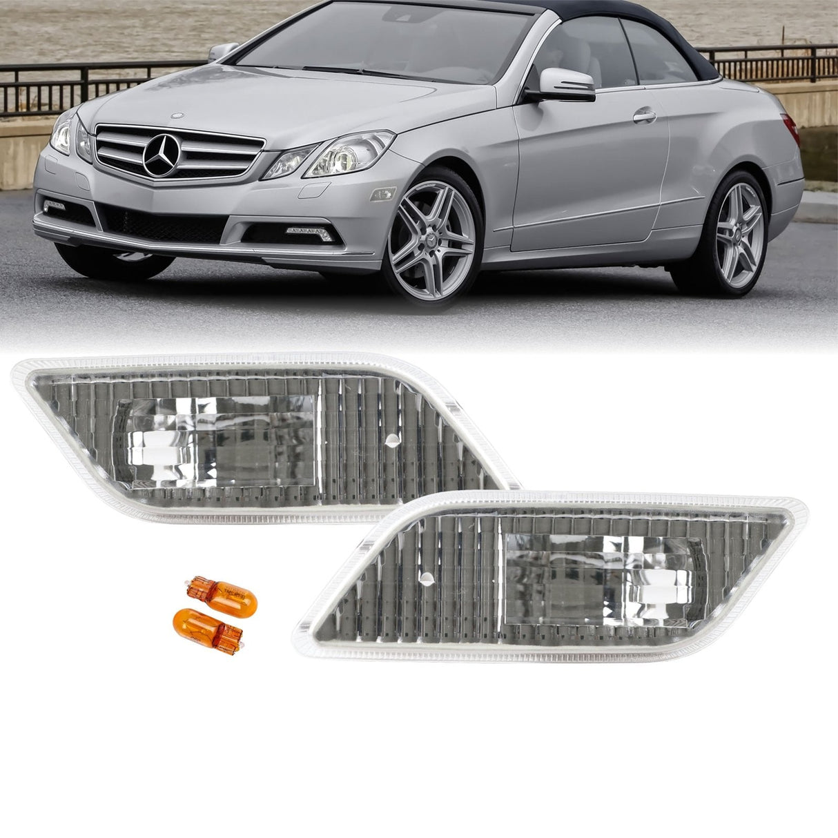 2010-2013 Mercedes C207 E-Class Crystal Clear Front Bumper Light